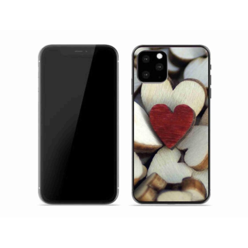 Gelový kryt mmCase na mobil iPhone 11 Pro - gravírované červené srdce