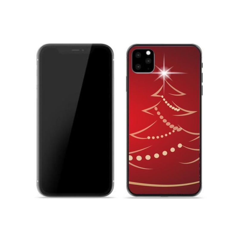 Gelový kryt mmCase na mobil iPhone 11 Pro - kreslený vánoční stromek