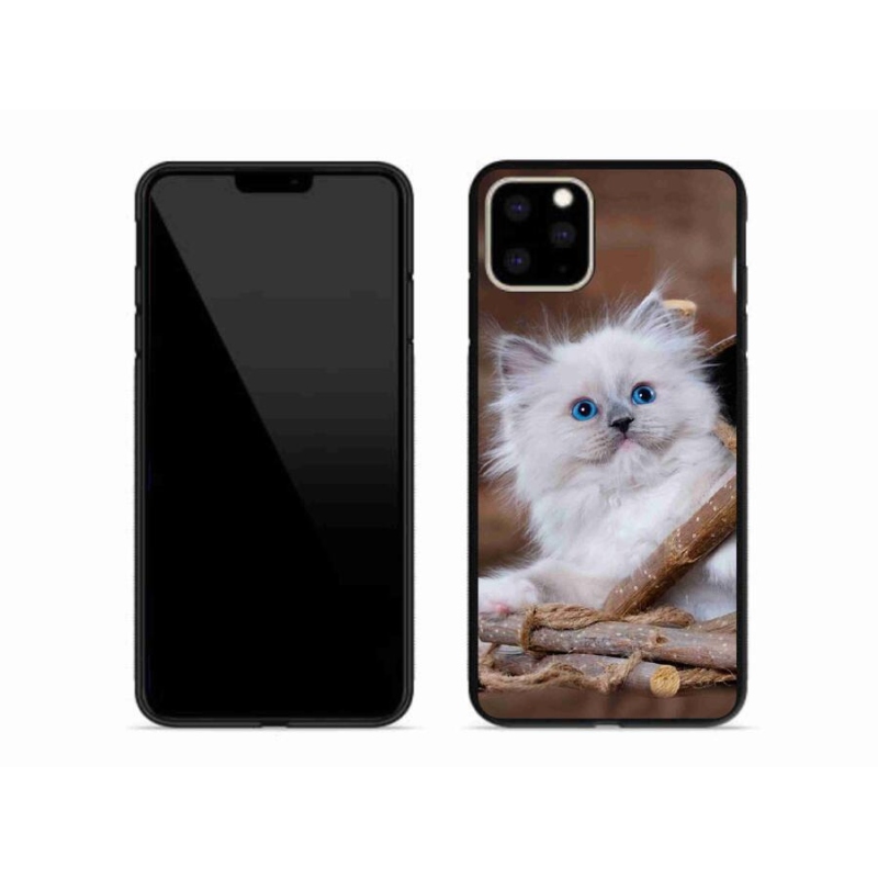 Gelový kryt mmCase na mobil iPhone 11 Pro Max - bílé kotě