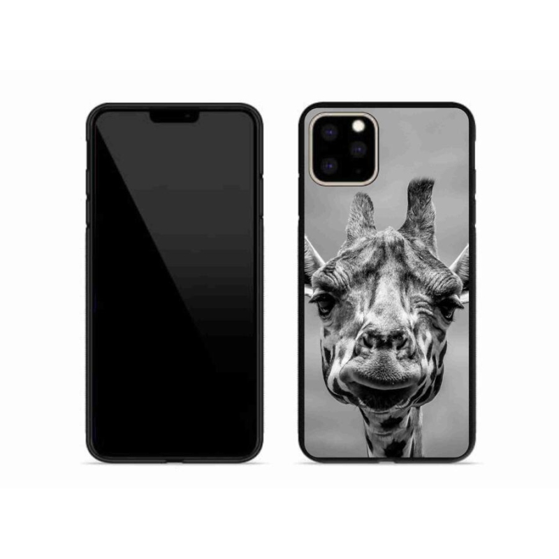 Gelový kryt mmCase na mobil iPhone 11 Pro Max - černobílá žirafa