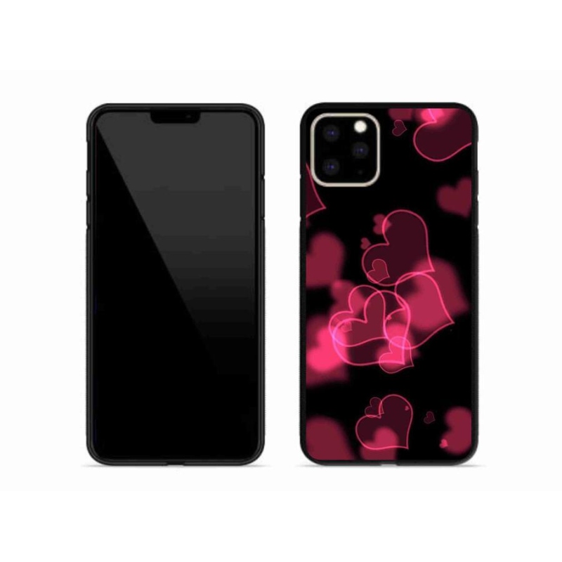 Gelový kryt mmCase na mobil iPhone 11 Pro Max - červená srdíčka