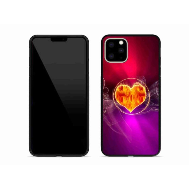Gelový kryt mmCase na mobil iPhone 11 Pro Max - ohnivé srdce