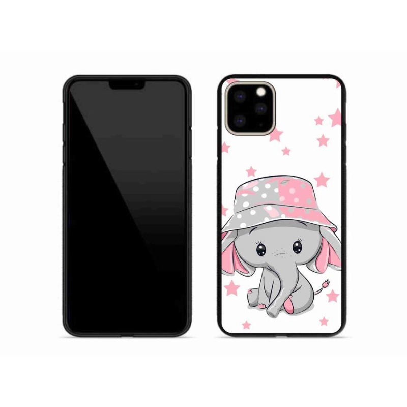 Gelový kryt mmCase na mobil iPhone 11 Pro Max - růžový slon