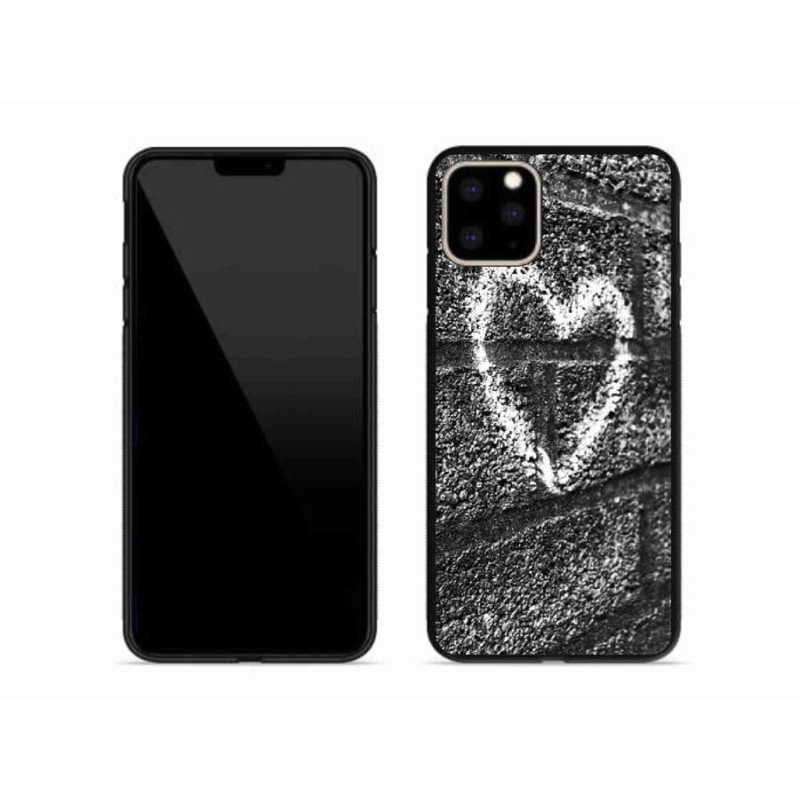 Gelový kryt mmCase na mobil iPhone 11 Pro Max - srdce na zdi
