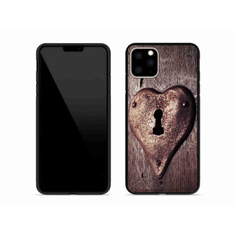 Gelový kryt mmCase na mobil iPhone 11 Pro Max - zámek ve tvaru srdce