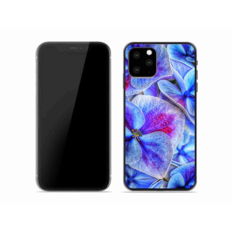 Gelový kryt mmCase na mobil iPhone 11 Pro - modré květy 1