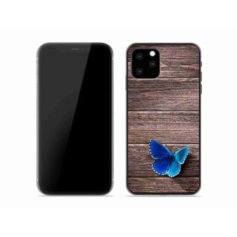 Gelový kryt mmCase na mobil iPhone 11 Pro - modrý motýl 1