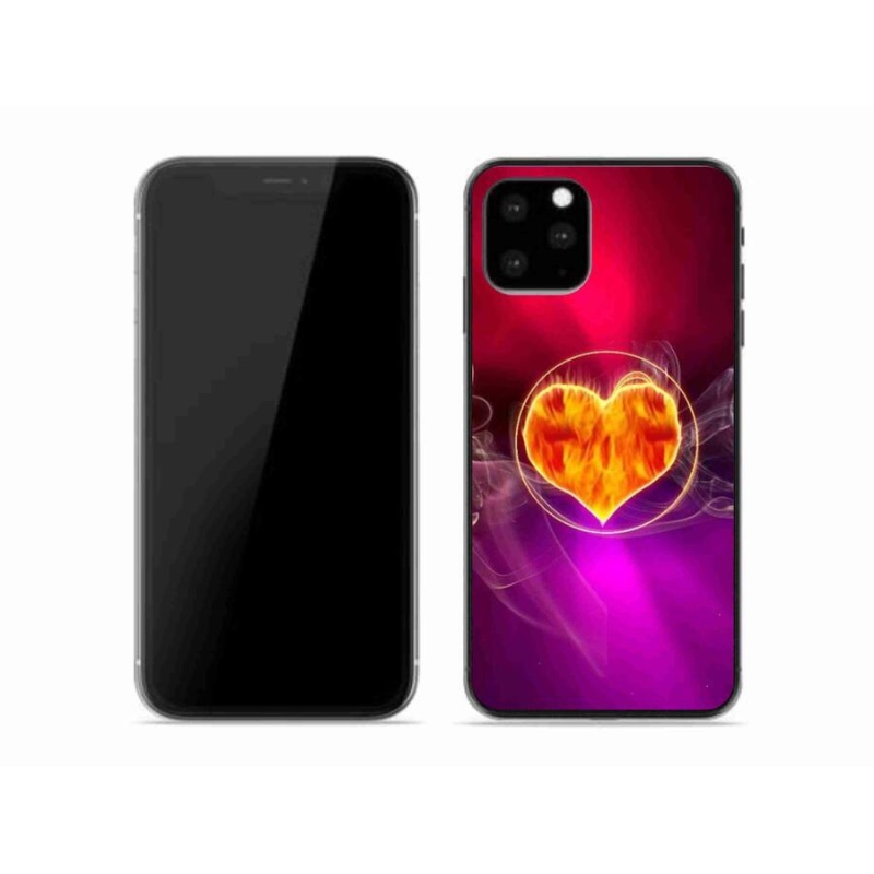 Gelový kryt mmCase na mobil iPhone 11 Pro - ohnivé srdce