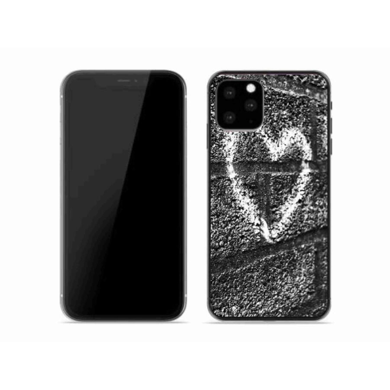 Gelový kryt mmCase na mobil iPhone 11 Pro - srdce na zdi