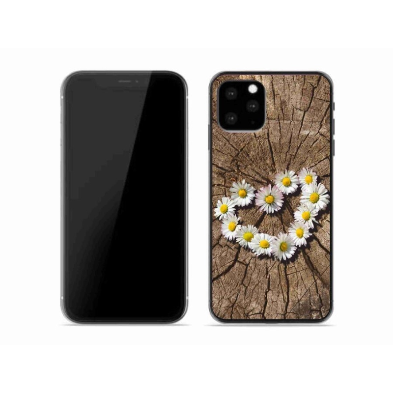 Gelový kryt mmCase na mobil iPhone 11 Pro - srdce z kopretin