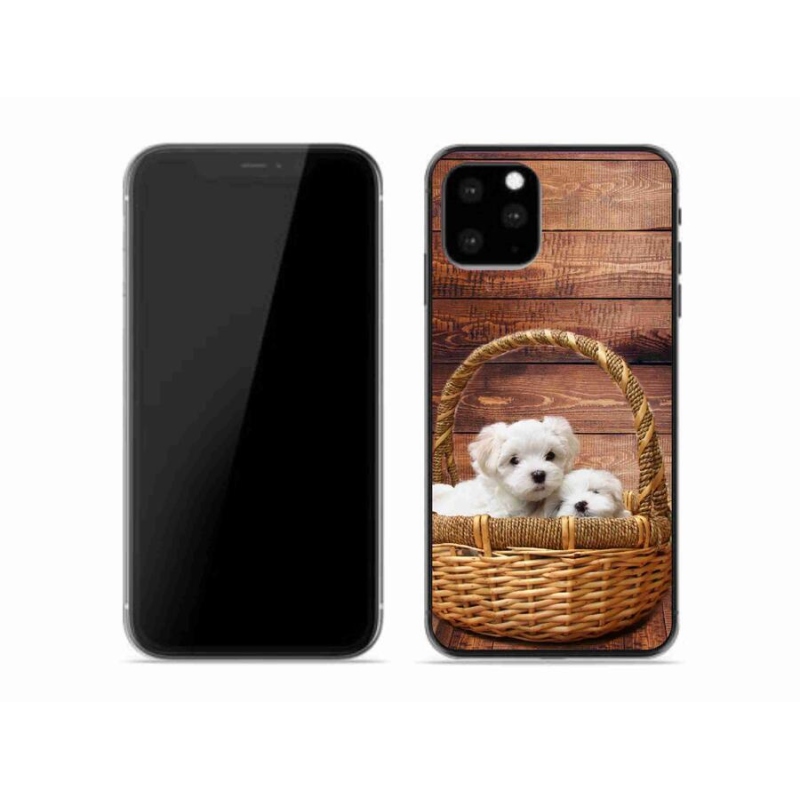 Gelový kryt mmCase na mobil iPhone 11 Pro - štěňátka