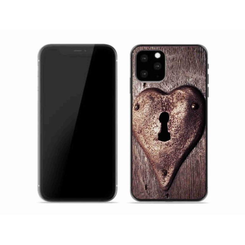 Gelový kryt mmCase na mobil iPhone 11 Pro - zámek ve tvaru srdce