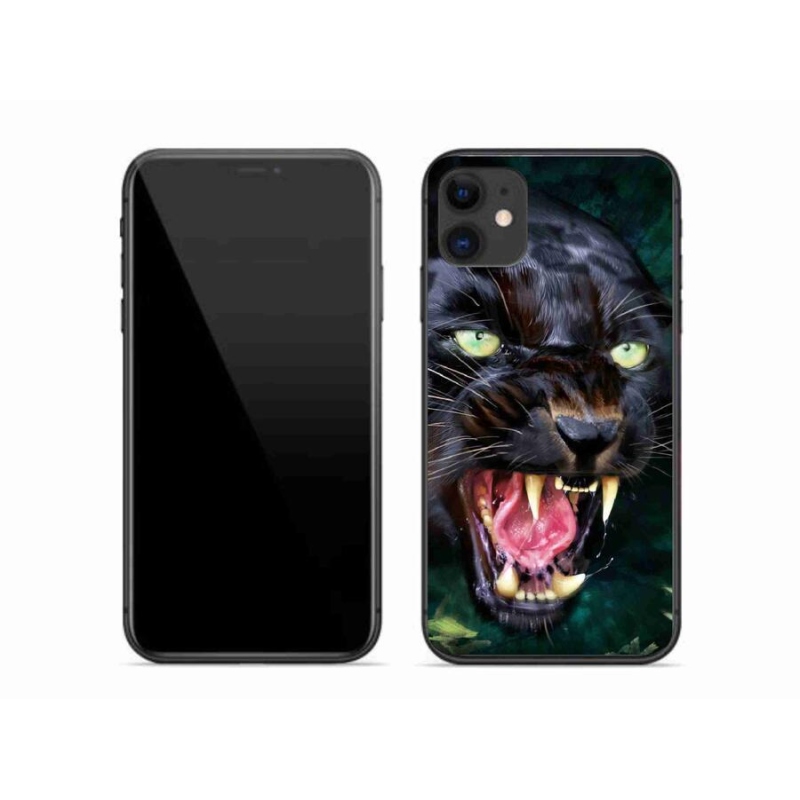 Gelový kryt mmCase na mobil iPhone 11 - rozzuřený černý panter