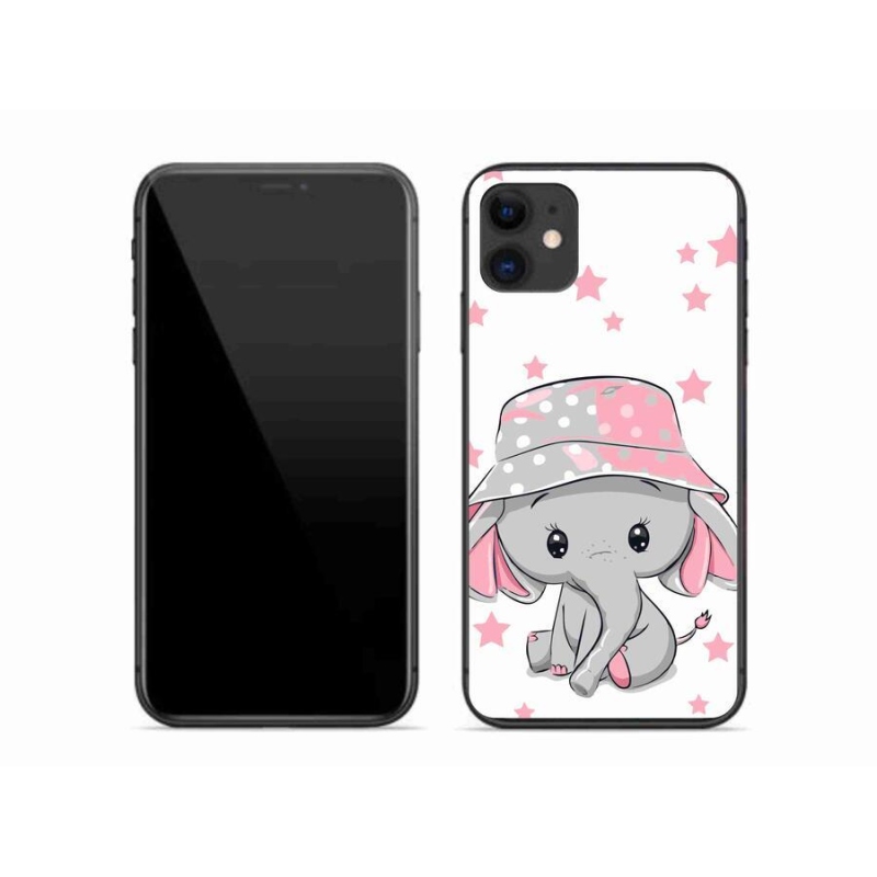 Gelový kryt mmCase na mobil iPhone 11 - růžový slon