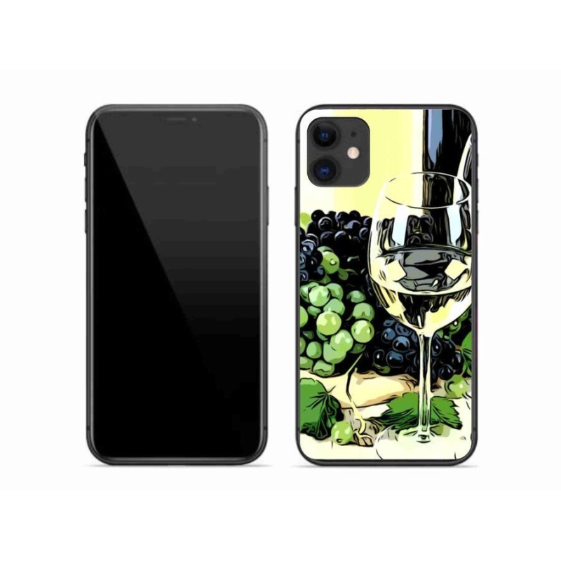 Gelový kryt mmCase na mobil iPhone 11 - sklenka vína