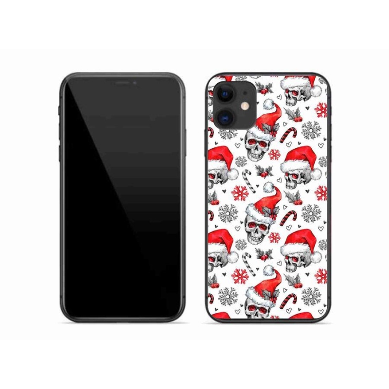 Gelový kryt mmCase na mobil iPhone 11 - vánoční lebky