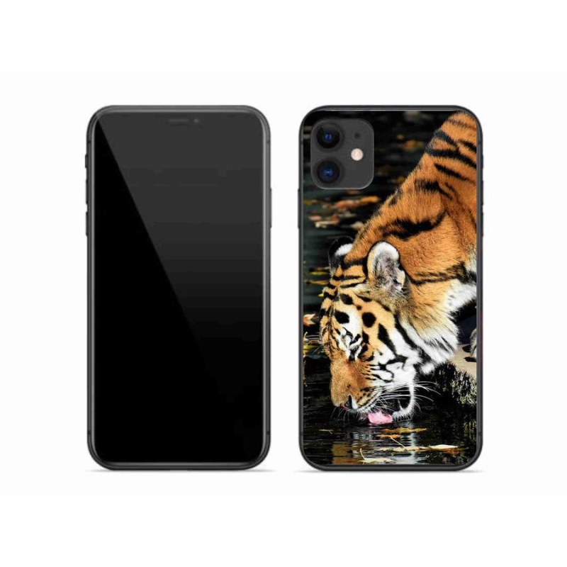 Gelový kryt mmCase na mobil iPhone 11 - žíznivý tygr