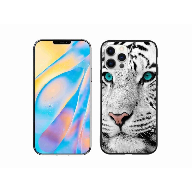 Gelový kryt mmCase na mobil iPhone 12 - bílý tygr