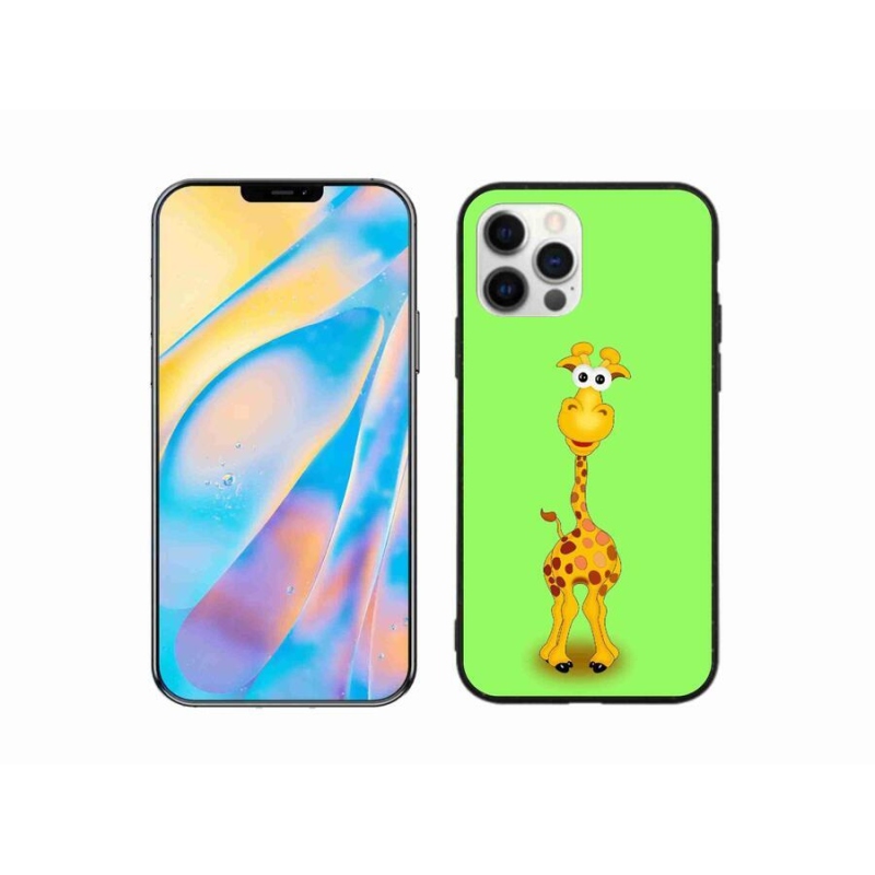Gelový kryt mmCase na mobil iPhone 12 - kreslená žirafa