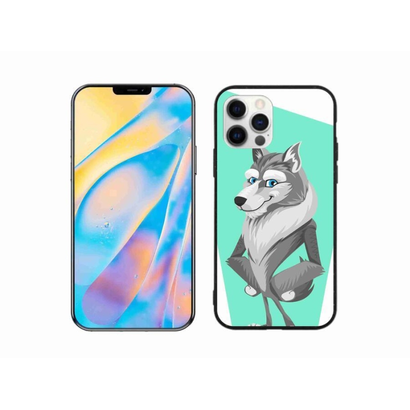 Gelový kryt mmCase na mobil iPhone 12 - kreslený vlk