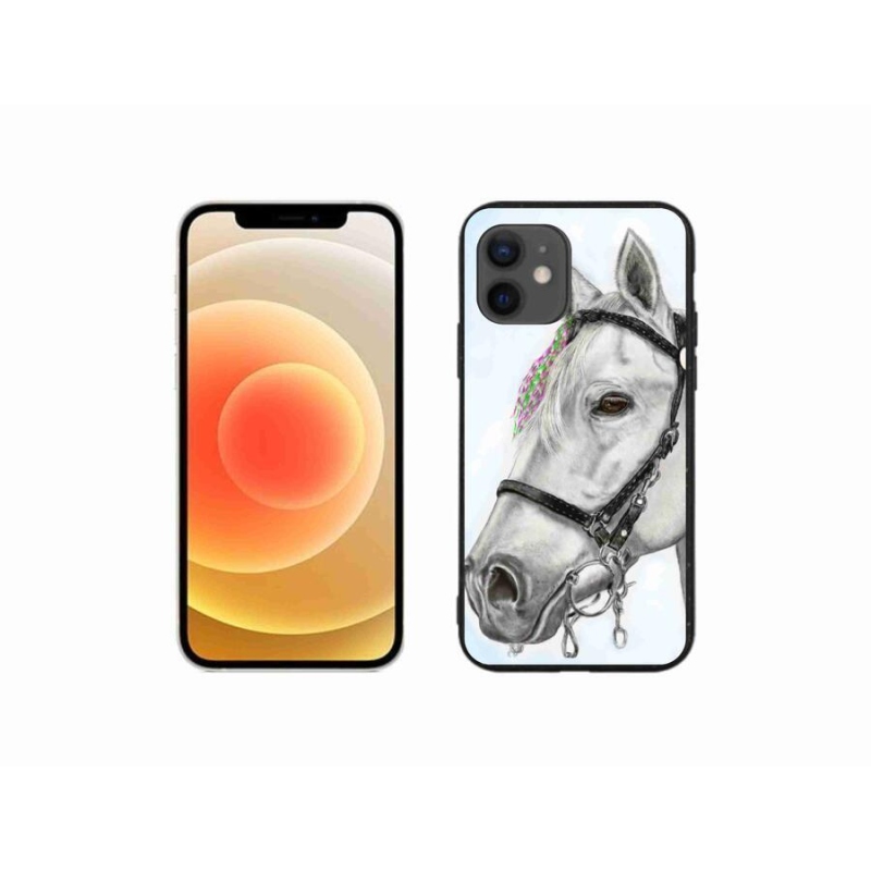 Gelový kryt mmCase na mobil iPhone 12 mini - bílý kůň 1