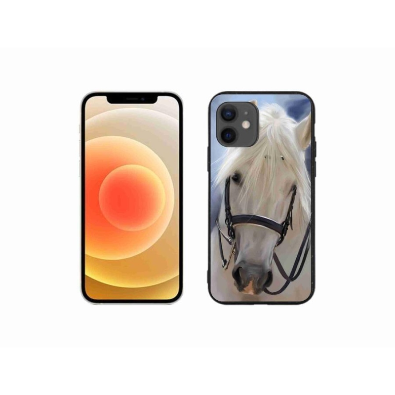 Gelový kryt mmCase na mobil iPhone 12 mini - bílý kůň