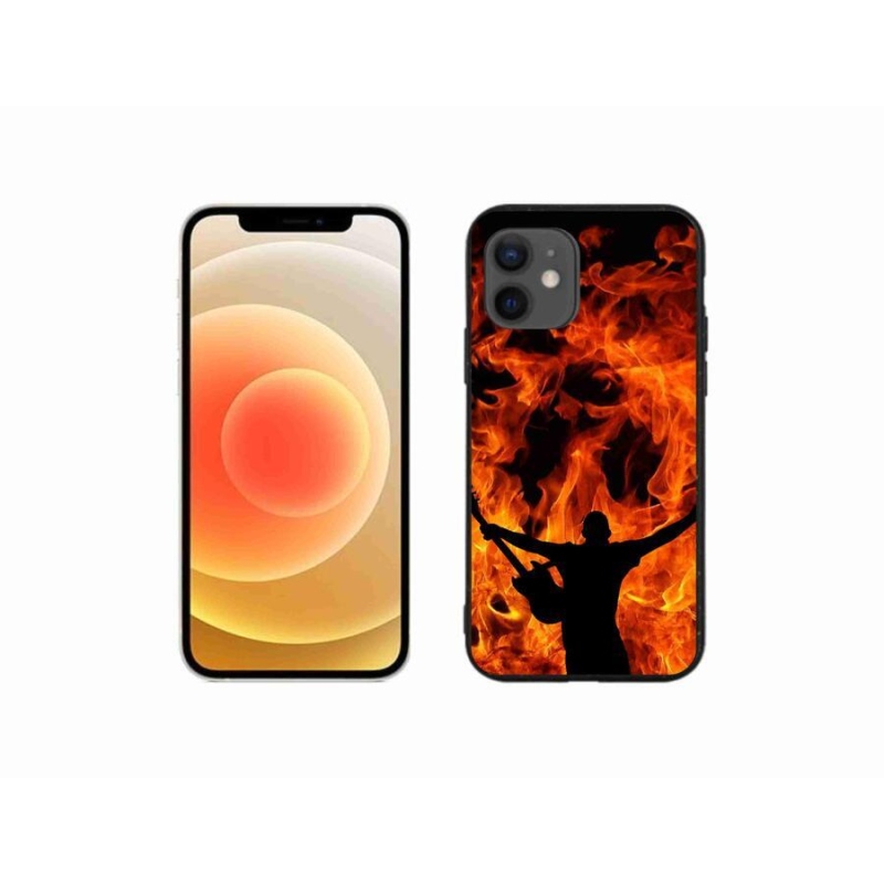 Gelový kryt mmCase na mobil iPhone 12 mini - muzikant a oheň