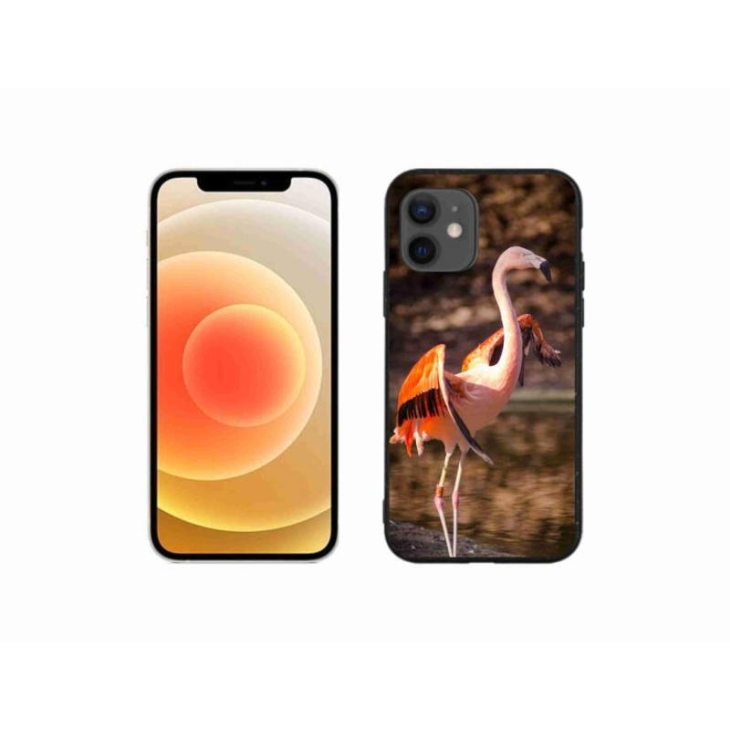 Gelový kryt mmCase na mobil iPhone 12 mini - plameňák 2