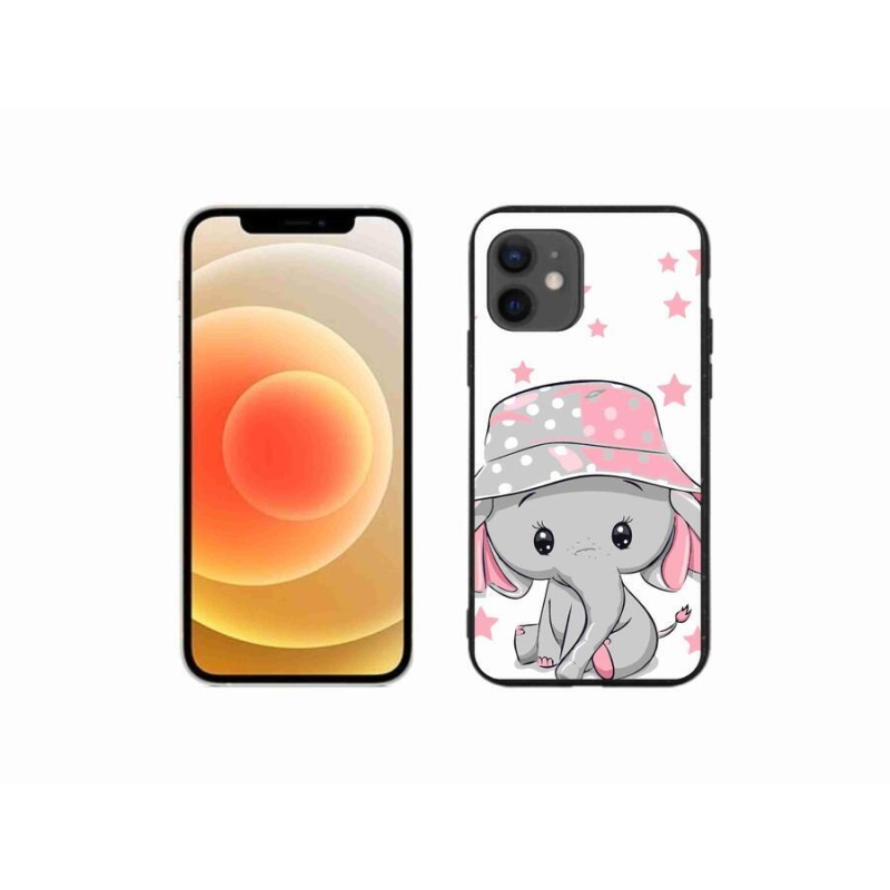 Gelový kryt mmCase na mobil iPhone 12 mini - růžový slon