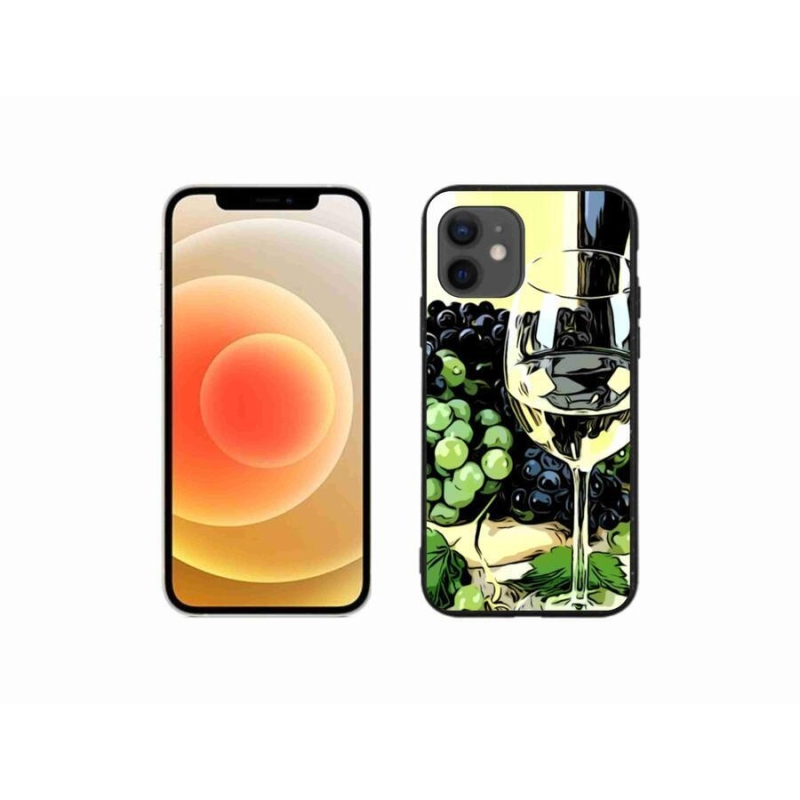 Gelový kryt mmCase na mobil iPhone 12 mini - sklenka vína