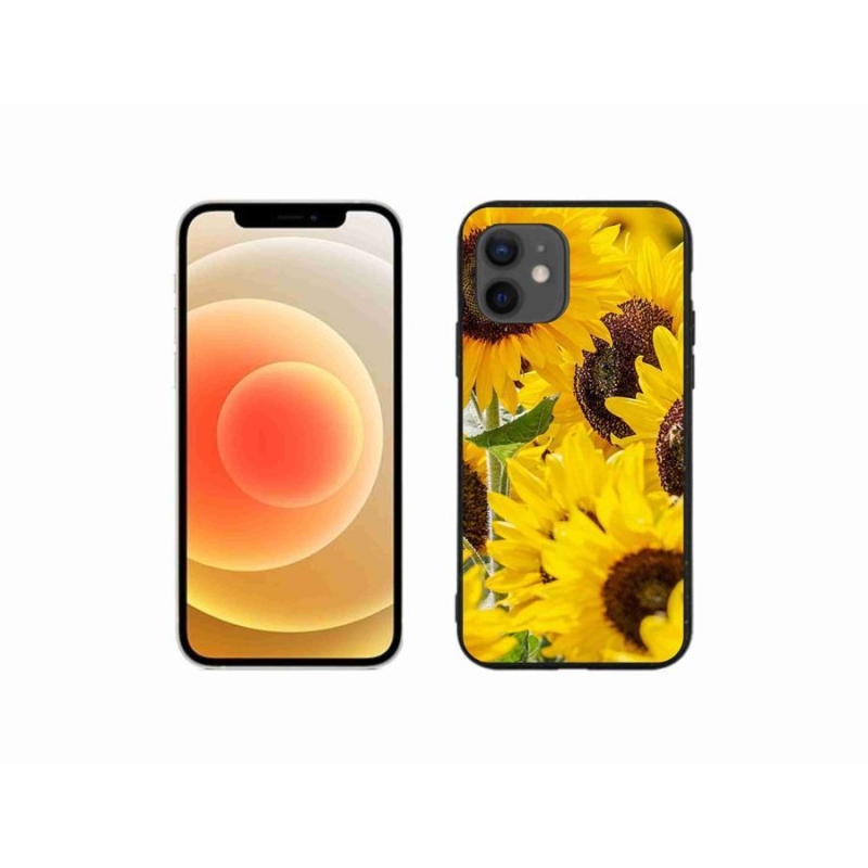 Gelový kryt mmCase na mobil iPhone 12 mini - slunečnice