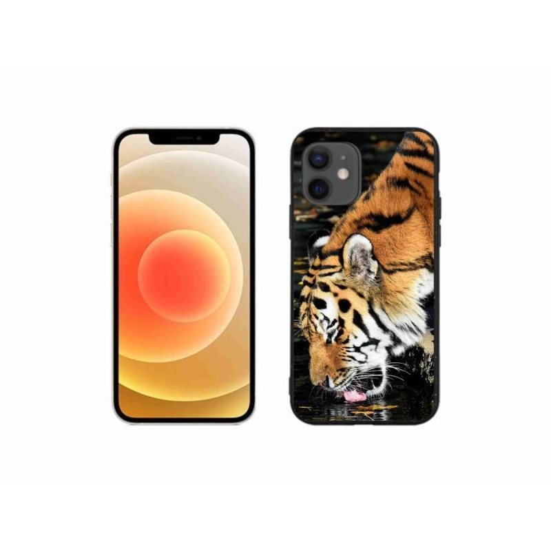 Gelový kryt mmCase na mobil iPhone 12 mini - žíznivý tygr