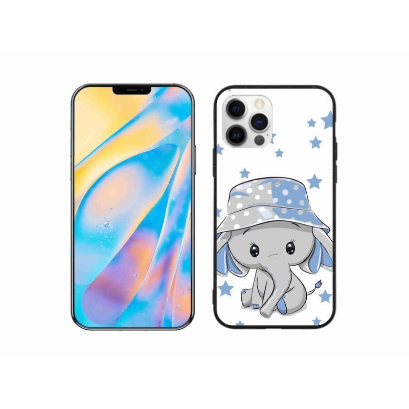 Gelový kryt mmCase na mobil iPhone 12 - modrý slon