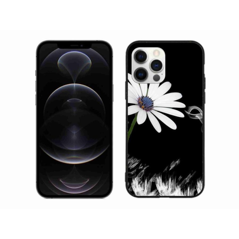Gelový kryt mmCase na mobil iPhone 12 Pro Max - bílá květina