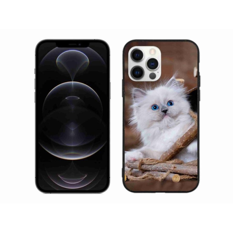 Gelový kryt mmCase na mobil iPhone 12 Pro Max - bílé kotě