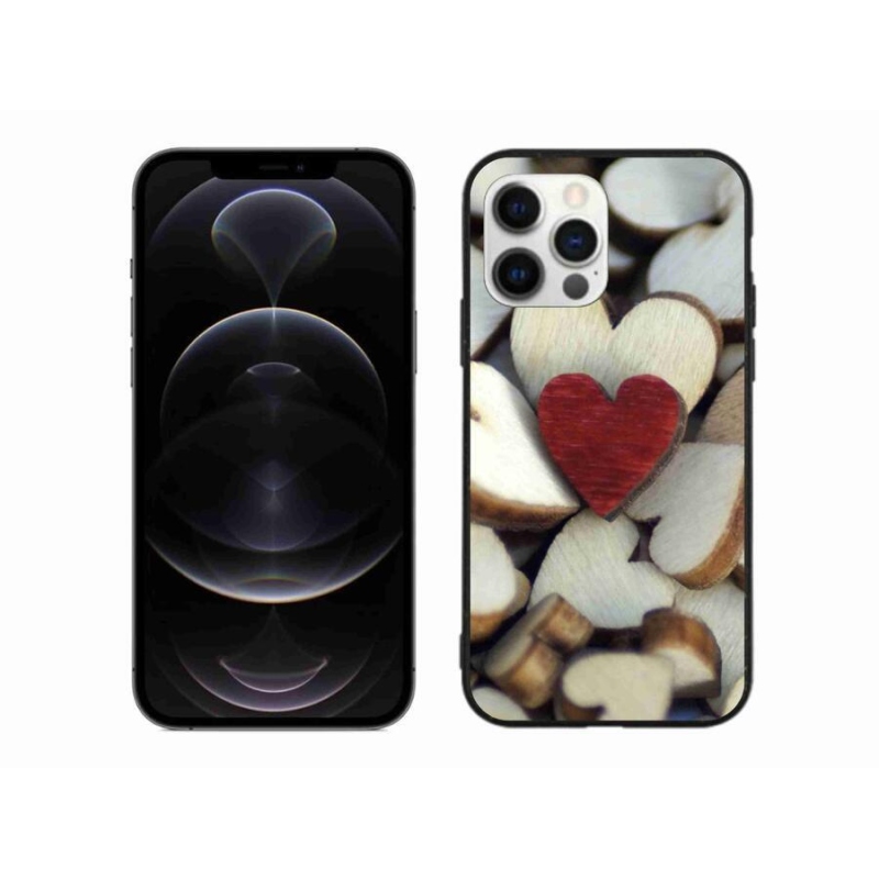 Gelový kryt mmCase na mobil iPhone 12 Pro Max - gravírované červené srdce