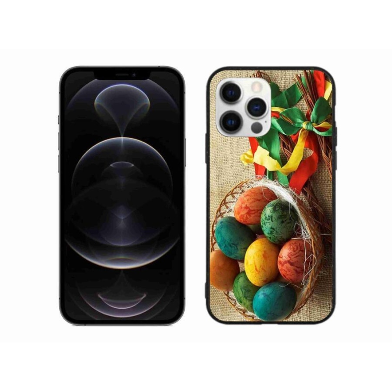 Gelový kryt mmCase na mobil iPhone 12 Pro Max - pomlázky a vajíčka
