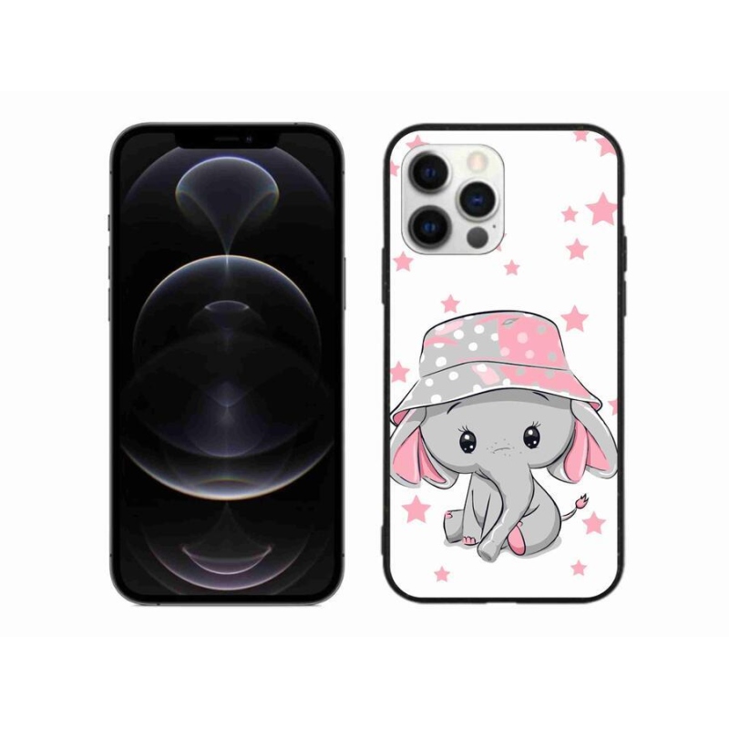 Gelový kryt mmCase na mobil iPhone 12 Pro Max - růžový slon