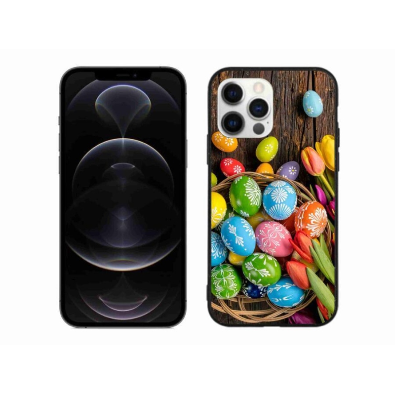 Gelový kryt mmCase na mobil iPhone 12 Pro Max - velikonoční vajíčka