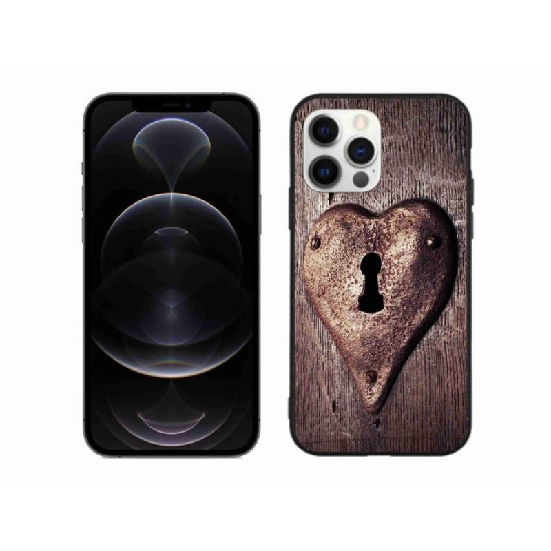 Gelový kryt mmCase na mobil iPhone 12 Pro Max - zámek ve tvaru srdce