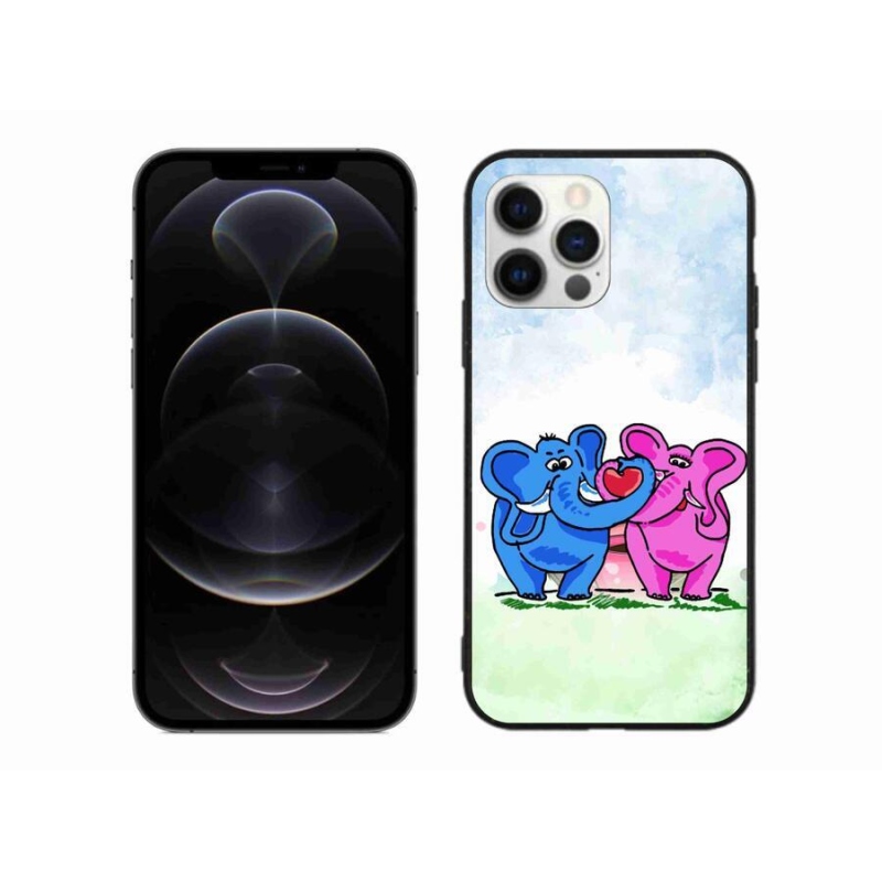 Gelový kryt mmCase na mobil iPhone 12 Pro Max - zamilovaní sloni