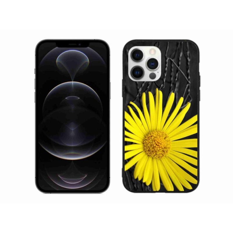 Gelový kryt mmCase na mobil iPhone 12 Pro Max - žlutá květina