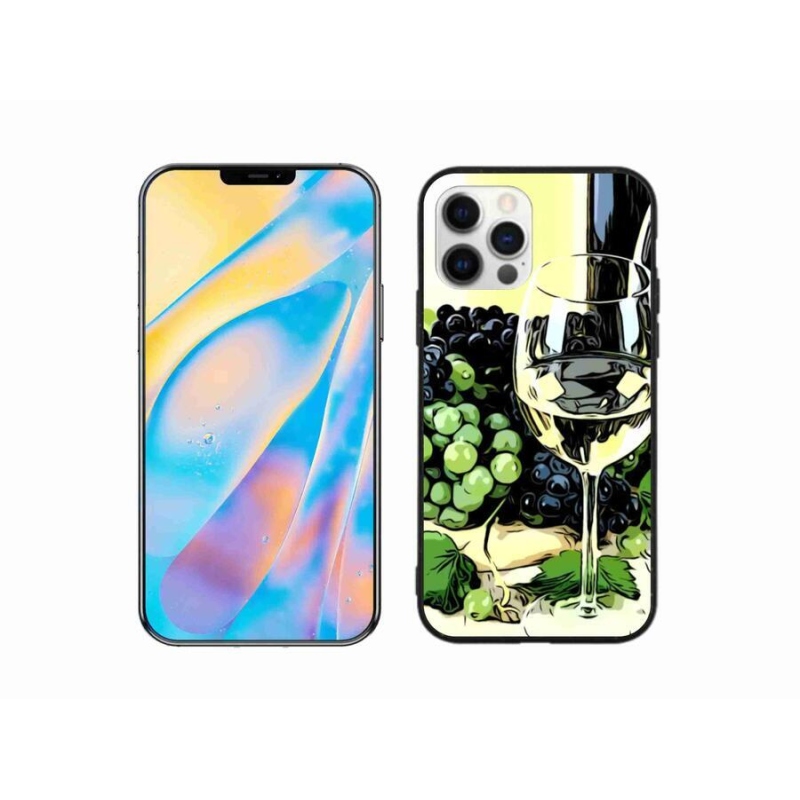 Gelový kryt mmCase na mobil iPhone 12 Pro - sklenka vína