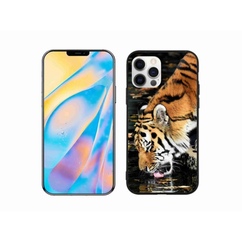 Gelový kryt mmCase na mobil iPhone 12 Pro - žíznivý tygr