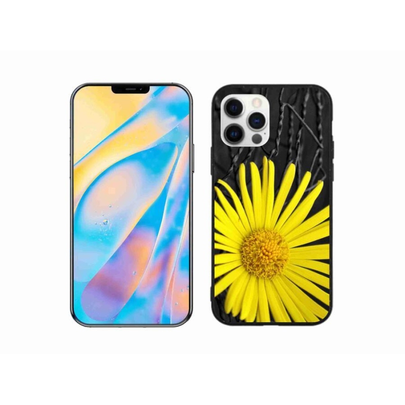 Gelový kryt mmCase na mobil iPhone 12 Pro - žlutá květina