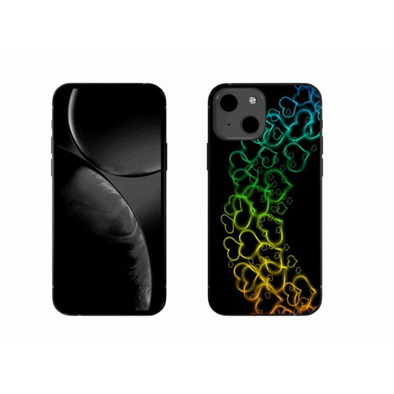 Gelový kryt mmCase na mobil iPhone 13 6.1 - barevná srdíčka