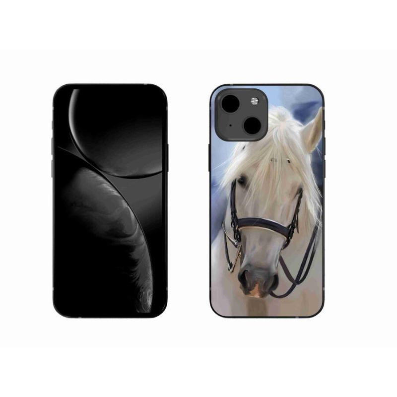 Gelový kryt mmCase na mobil iPhone 13 6.1 - bílý kůň