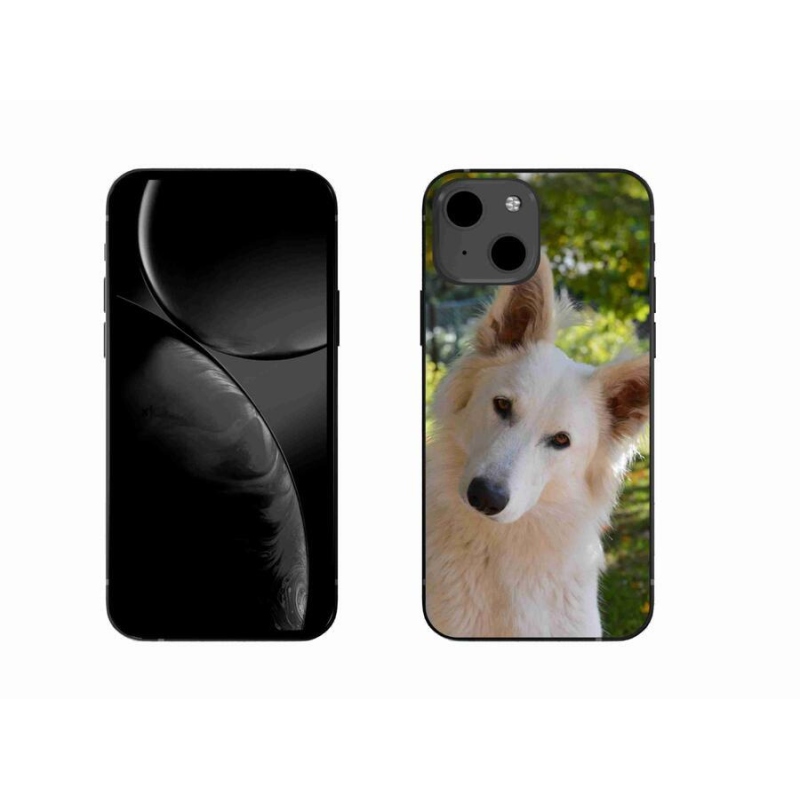 Gelový kryt mmCase na mobil iPhone 13 6.1 - bílý švýcarský ovčák 1