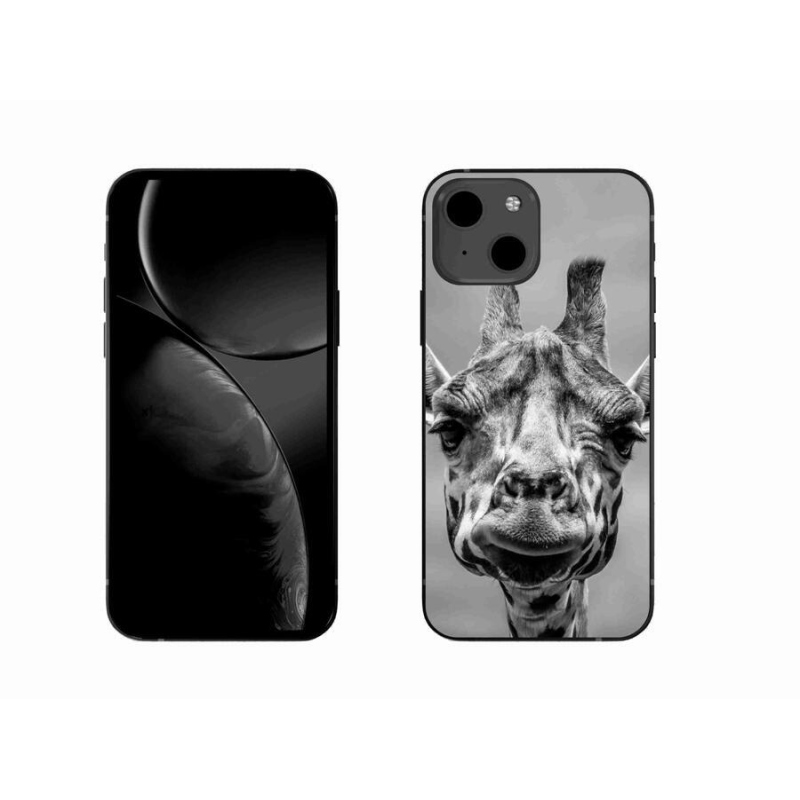 Gelový kryt mmCase na mobil iPhone 13 6.1 - černobílá žirafa