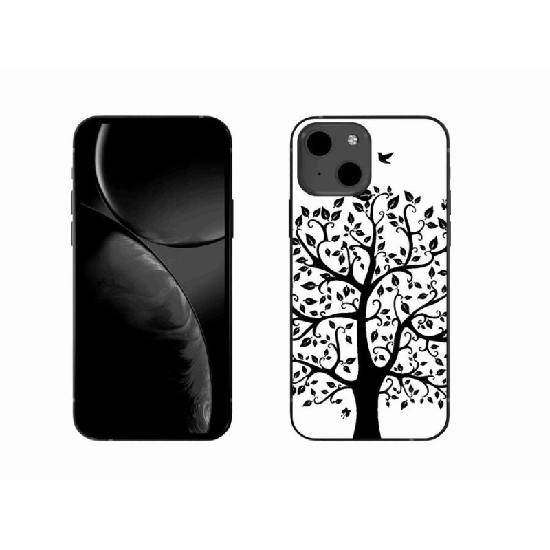 Gelový kryt mmCase na mobil iPhone 13 6.1 - černobílý strom